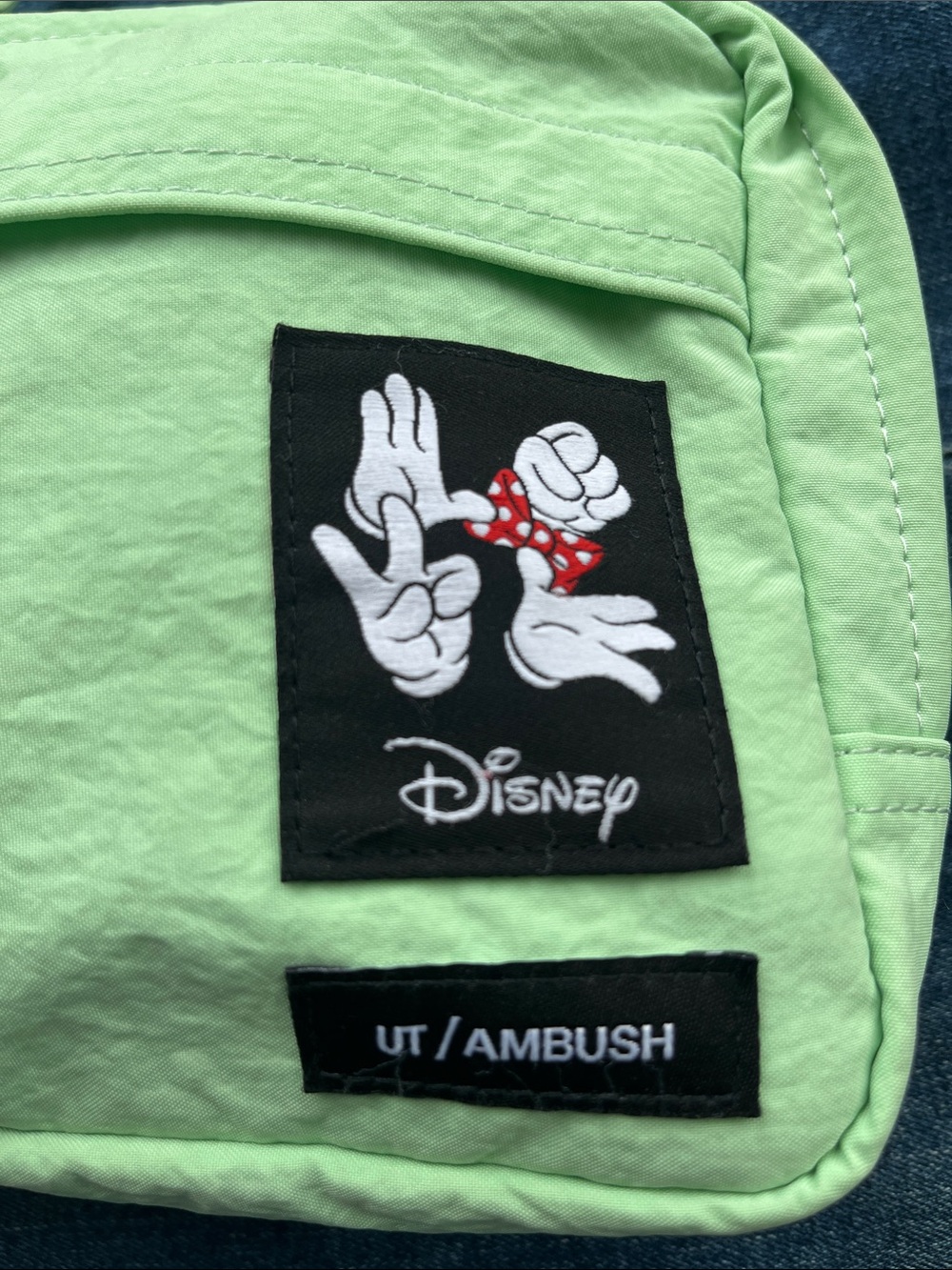 Disney x UNIQLO UT AMBUSH Mint Green Nylon Crossbody Bag 🍃 Rare